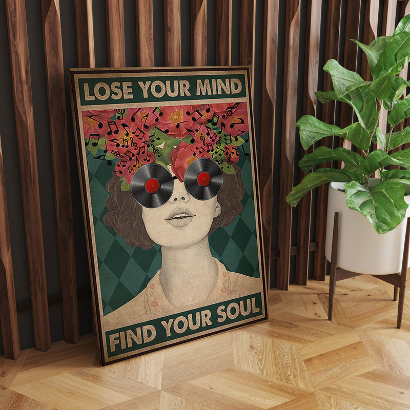 Music Vintage Poster, Lose Your Mind Find Your Soul Vintage Print, Music Vintage Poster, Music Retro Poster.jpg