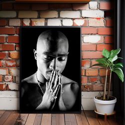 rapper tupac shakur 2pac canvas poster, music poster, wall art, room decor, home decoration, gift art posters