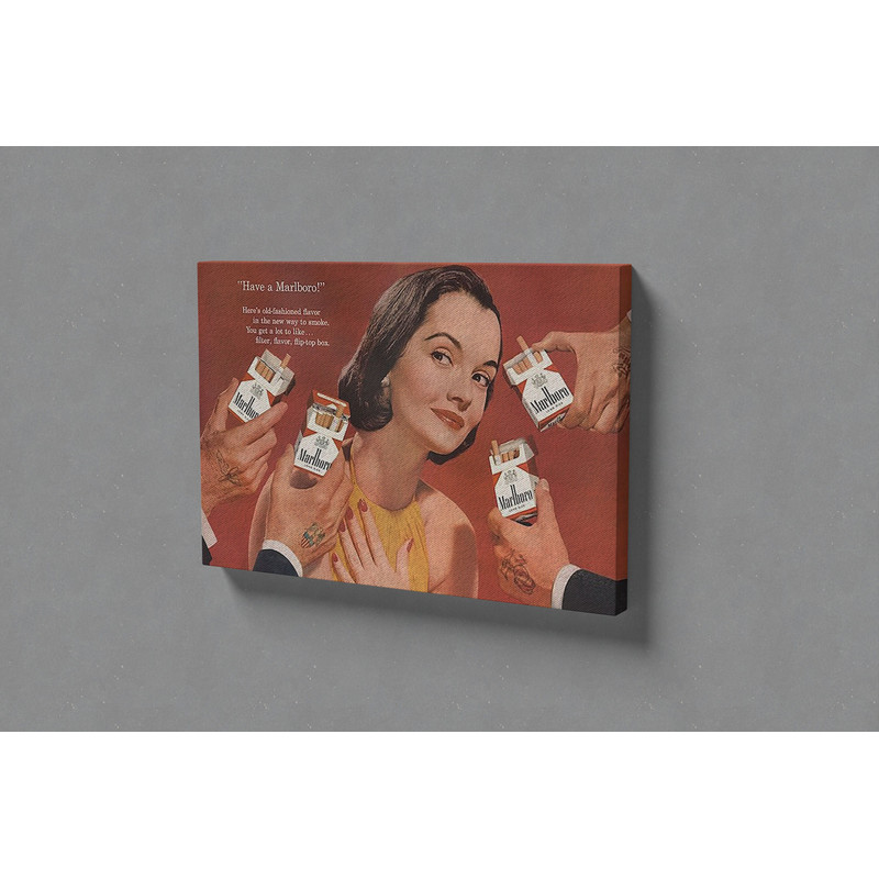 Retro Cigarette Poster, Vintage Cigarette Advertisement, Canvas Painting, High Quality Decor, Vintage Wall Art, Retro Bar Wall Art.jpg
