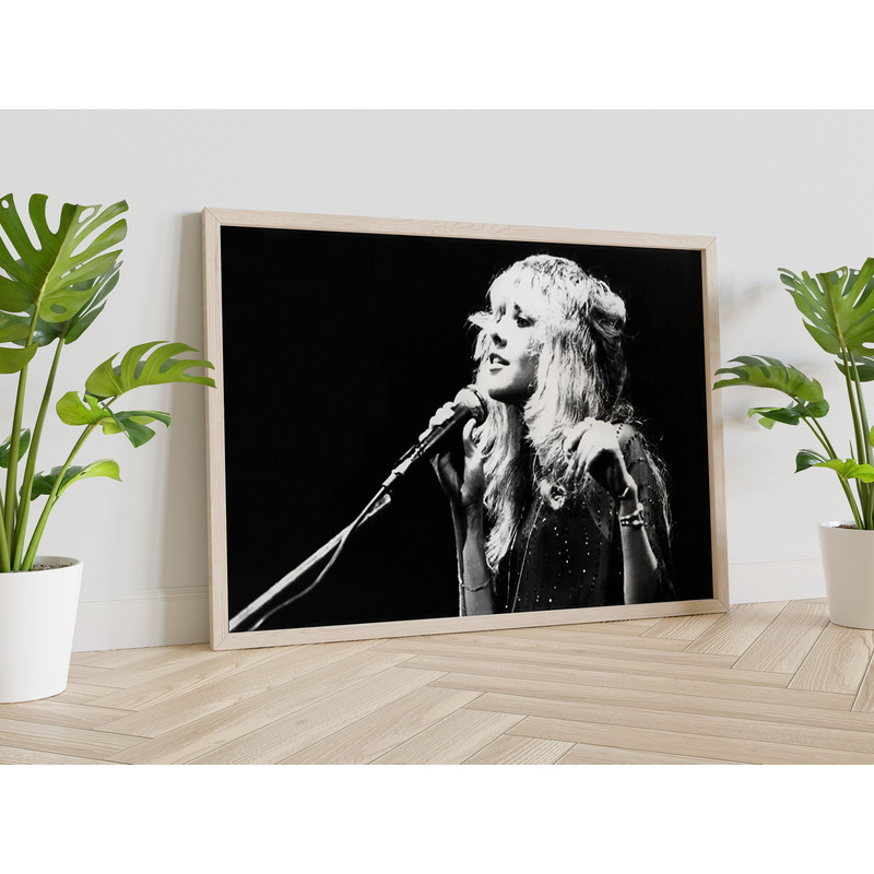 Stevie Nicks Canvas Poster, Black and White, Vintage Poster, Retro Wall Art, Stevie Nicks Art, Canvas wall art, Retro poster.jpg