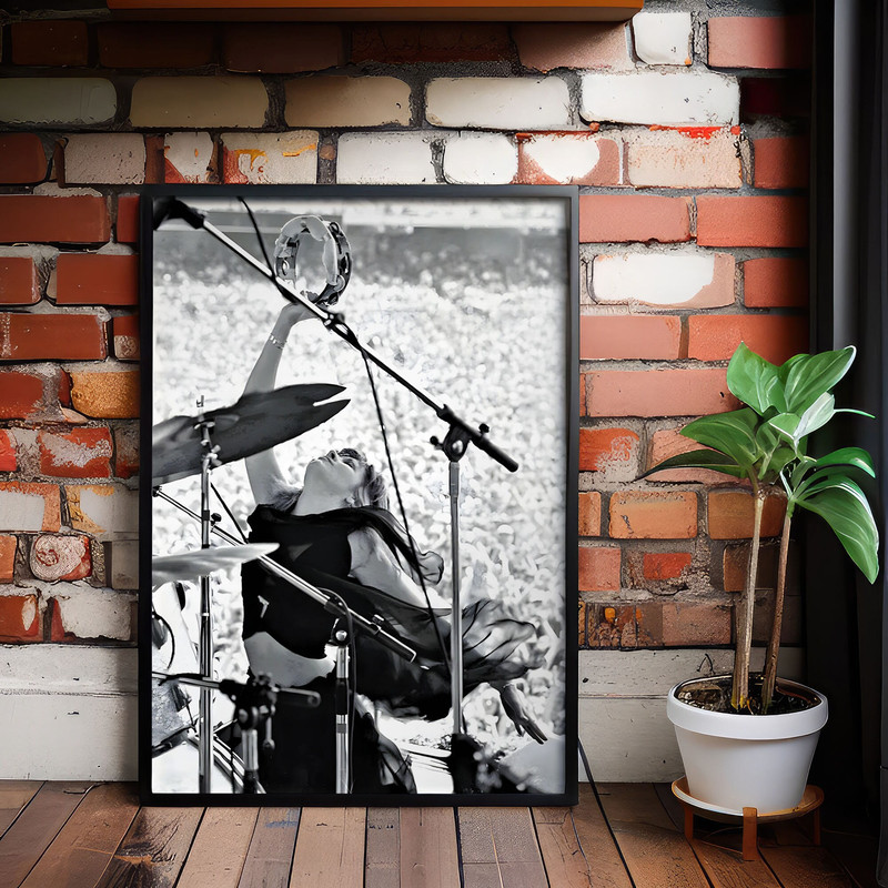 Stevie Nicks in Concert Poster, Black and White, Vintage Wall Art, Stevie Nicks Print, Music Photography, Feminist Print.jpg