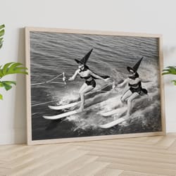 surfer girls black and white fashion posters, surfer print, fashion wall art, beach girl poster, famous brands, canvas w