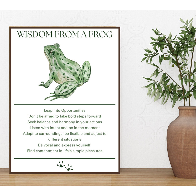 Wisdom From a Frog Digital Download Poster Gift for Home Nursery Minimalist Wilderness Wildlife Art Decor.jpg