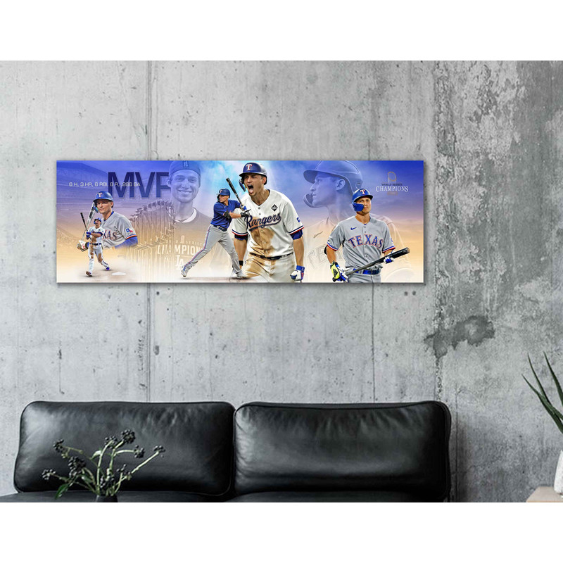 Corey Seager Canvas Print - Texas Rangers - Wall Art, Sports Art Print, Kids Decor, Man Cave, Canvas Art, Gift, Baseball Poster.jpg