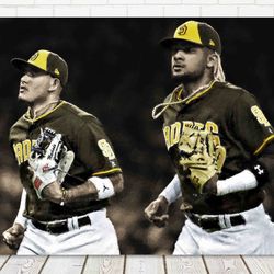 fernando tatis jr and manny machado canvas print san diego padres wall art, sports art print, kids decor, man cave, ba