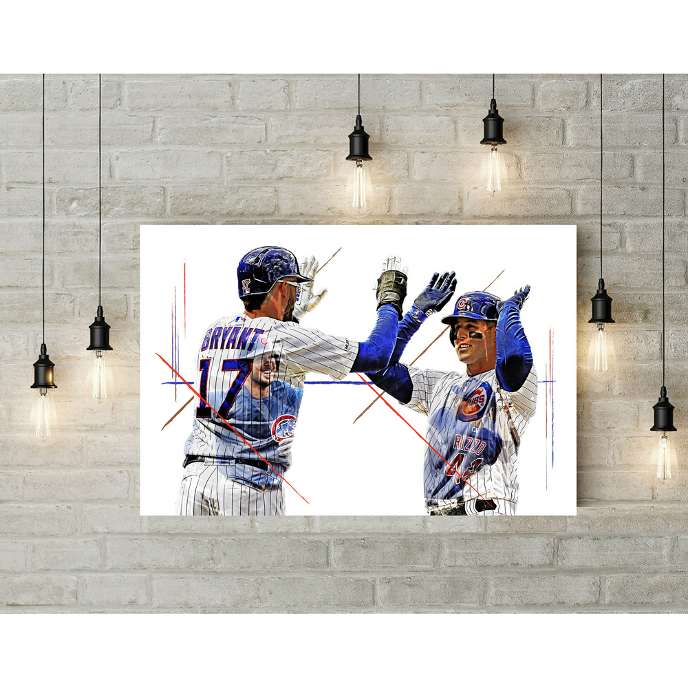 Kris Bryant and Anthony Rizzo Poster - Chicago Cubs - Wall Art, Sports Art, Kids Decor, Man Cave, Gift, Baseball Poster, Sports Print.jpg