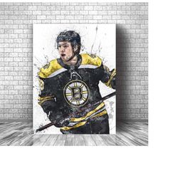 charlie mcavoy poster, boston bruins poster - canvas print, sports art print, hockey poster, decor, man cave gift, wall