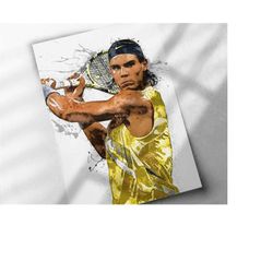 rafael nadal poster - canvas print, framed art print, tennis poster, kids decor, man cave gift, wall decor, wrap, tennis