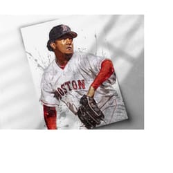 pedro martinez poster, boston red sox poster - canvas print, framed print, baseball poster, kids decor, man cave gift, w
