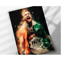 conor mcgregor poster - canvas print, sports art print, framed print, kids decor, man cave gift, wall decor, wrap, mma,