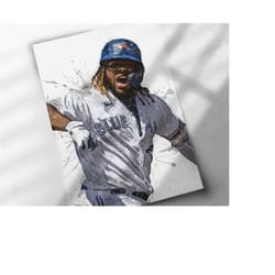 vladimir guerrero jr. poster, toronto blue jays - canvas print, sports framed print, baseball poster, kids, man cave gif