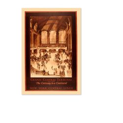 grand central station 1920s vintage style ny railroad travel poster | classic collection art print | for gifts and wall