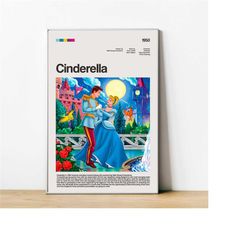 cinderella- kids poster movie, wall art, art decoration, movie cartoon, colorful, handmade,nursery, movie poster