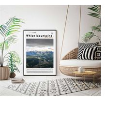 white mountains print, poster, wall art, artwork, photo, photography, cover, newspaper,america,alabama poster,newspaper