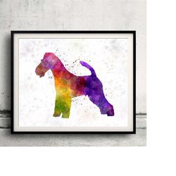 fox terrier 01 in watercolor - fine art print glicee poster decor home watercolor gift illustration dog - sku 0044