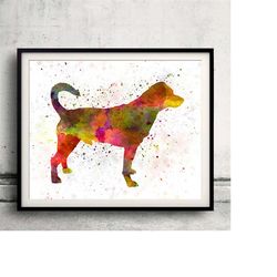 danish swedish farmdog 01 in watercolor - fine art print glicee poster decor home watercolor gift illustration dog - sku
