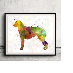deerhound 01 in watercolor - fine art print glicee poster decor home watercolor gift illustration dog - sku 0034