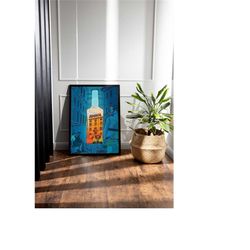 aperol spritz framed canvas, aperol city poster, bar decor