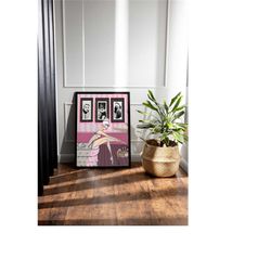 vintage magazine cover poster, retro 1900s fashion art print, trendy wall art home decor, pink fashion wall decor