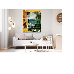 pablo picasso open window painting art, pablo picasso canvas wall art, pablo picasso man canvas, reproduction painting,