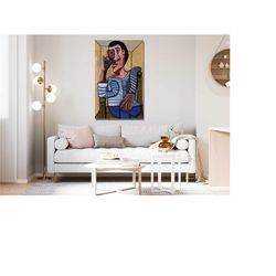 pablo picasso man painting art, pablo picasso canvas wall art, pablo picasso man canvas, reproduction painting, pablo pi