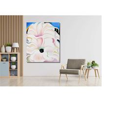 georgia o'keeffe white flower poster, georgia o'keeffe paintings, georgia o'keeffe flower print art, surrealism painting