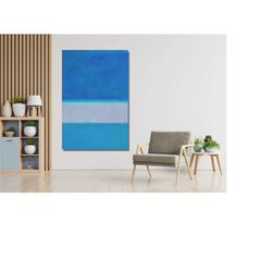 mark rothko poster, mark rothko white and blue and blue paint print, mark rothko paintings, ready to hang, surrealism po