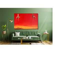 salvador dali surrealist painting, salvador dali surrealist caravan paingting poster, salvador dali wall art, caravan pr