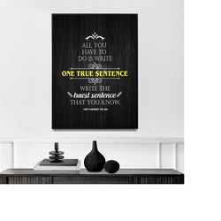 one true sentence | vintage poem print | poster | poetry poster | literature | english | famous poetry