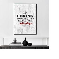 i drink | vintage poem print | poster | poetry poster | literature | english | famous poetry