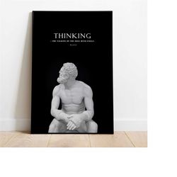 thinking | plato quote poster | office | bedroom | boyfriend gift