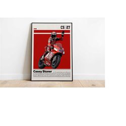 digital poster of casey stoner poster for sports fan wall art for motogp fans modern sports decor for bedroom & office d