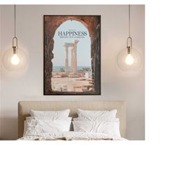 happiness | aristotle quote poster | office | bedroom | boyfriend gift