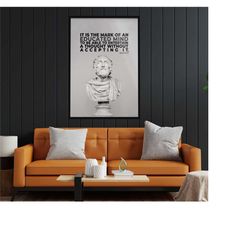 educated mind | aristotle quote poster | office | bedroom | boyfriend gift