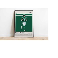 digital poster of sauce gardner poster for sports fan wall art for football fans modern sports decor for bedroom & offic