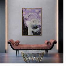 van gogh lovers cat, poster gifts, cat mom gift, gift for cat mama, cat poster, japandi decor, vincent van gogh, starry