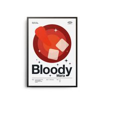 midcentury bloody maria cocktail poster, bloody maria cocktail print, cocktail kitchen art, cocktail recipe poster, cock