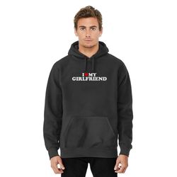 i love my girlfriend gf - red heart pullover hoodie couple