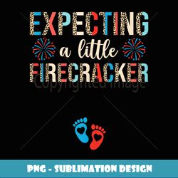 4th of July Pregnancy Expecting A Little Firecracker Leopard Tank Top - High-Resolution PNG Sublimation File