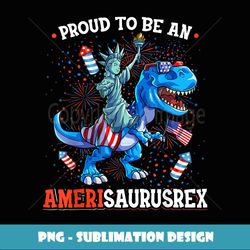 Statue of Liberty 4th Of July Dino Boys Men American US Flag - Vintage Sublimation PNG Download