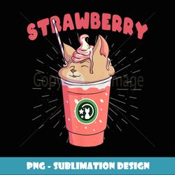 Strawberry Catpuccino Funny Kitty Frappuccino Cat Strawberry - Professional Sublimation Digital Download