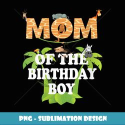 Womens Mom Of The Birthday Boy Zoo Theme Animal Party V-Neck - PNG Transparent Sublimation Design