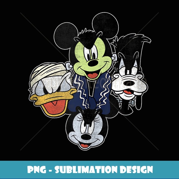 Disney Mickey And Friends Halloween Group Shot Costumes - PNG Sublimation Digital Download