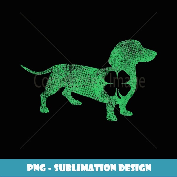 St. Patrick's Day Dog Dachshund Irish Ireland Shamrock Green - Premium PNG Sublimation File