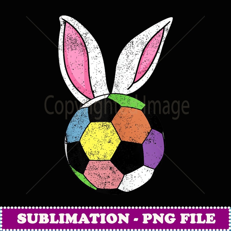 Easter Soccer Lover Bunny Head Ball Egg Spring Rabbit Ears - Artistic Sublimation Digital File