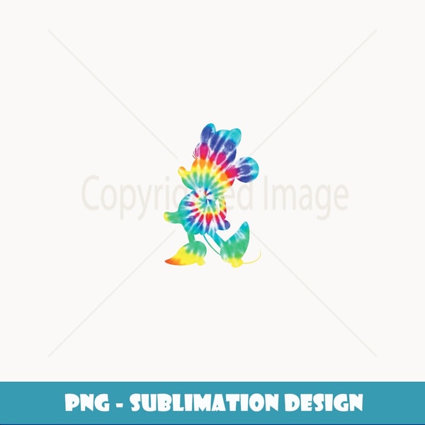 Disney Minnie Mouse Silhouette 90s Rainbow Tie Dye - High-Quality PNG Sublimation Download