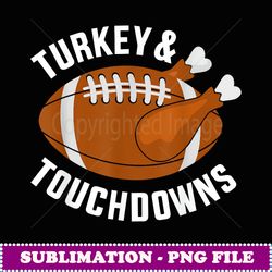 Funny thanksgiving football turkey and touchdowns - Vintage Sublimation PNG Download
