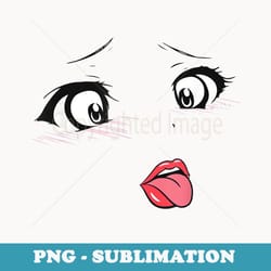 ahegao face tounge anime girl - modern sublimation png file
