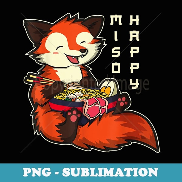 Japanese Anime Kawaii Ramen Noodles Fox - Signature Sublimation PNG File