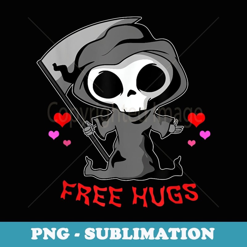 Grim Reaper Death Free Hugs Easy Funny Halloween Costume - Professional Sublimation Digital Download